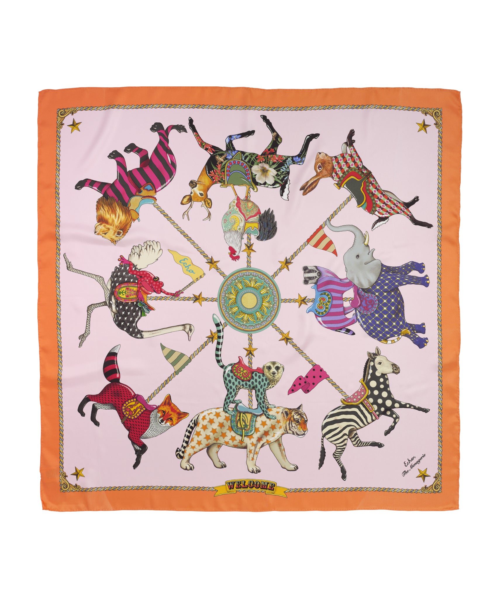 The Menagerie Silk Square in color Shell