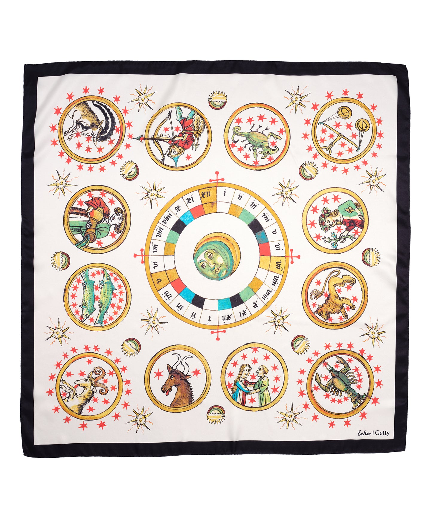 Manuscript Tarot Silk Square in color Cream