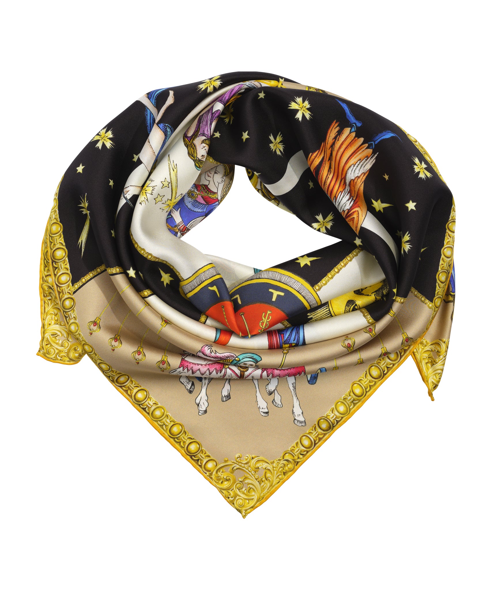 Louis Vuitton Brown Multicolor Silk Printed Butterfly Square Scarf