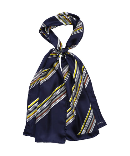 Ribbon Candy Silk Scarf in color Navy
