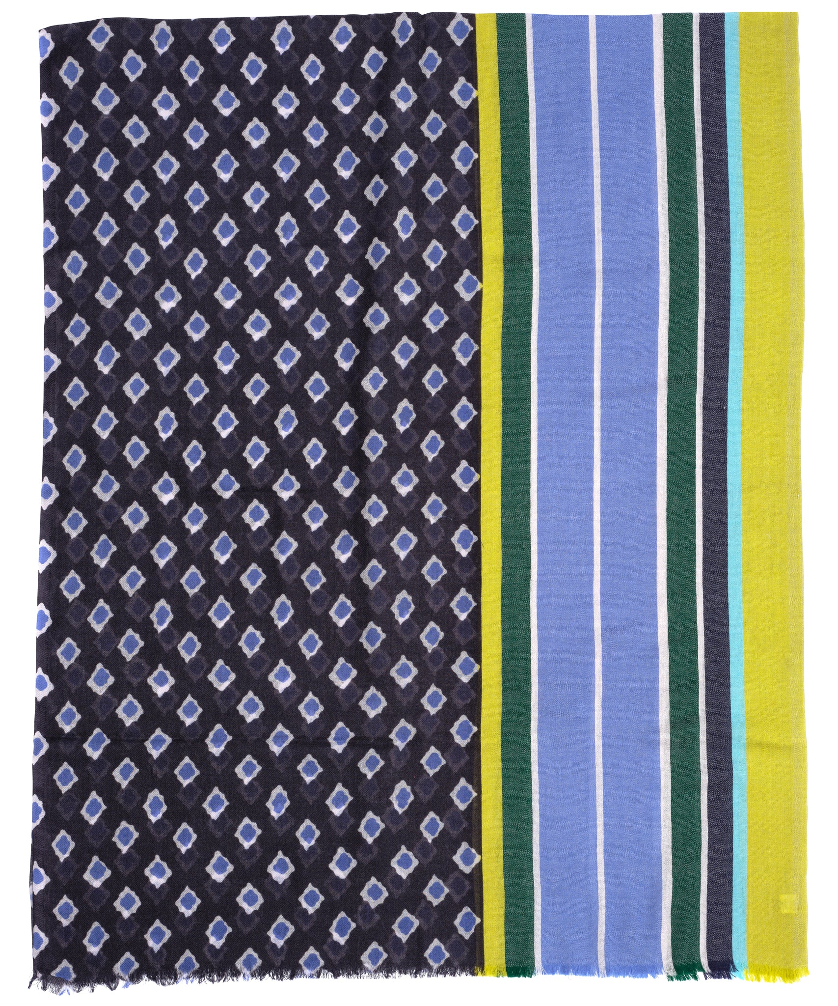 Foulard Stripe Wrap in color Navy