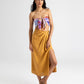 Model wearing Botanica Silk Square in color Seashell
