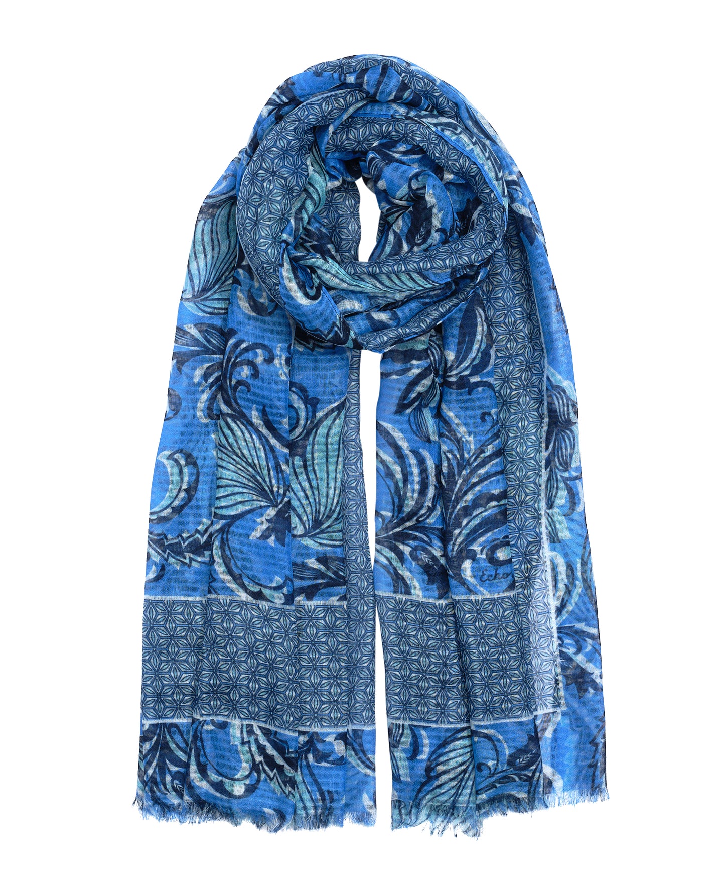 Tangled Vines Wrap in color Sea Blue
