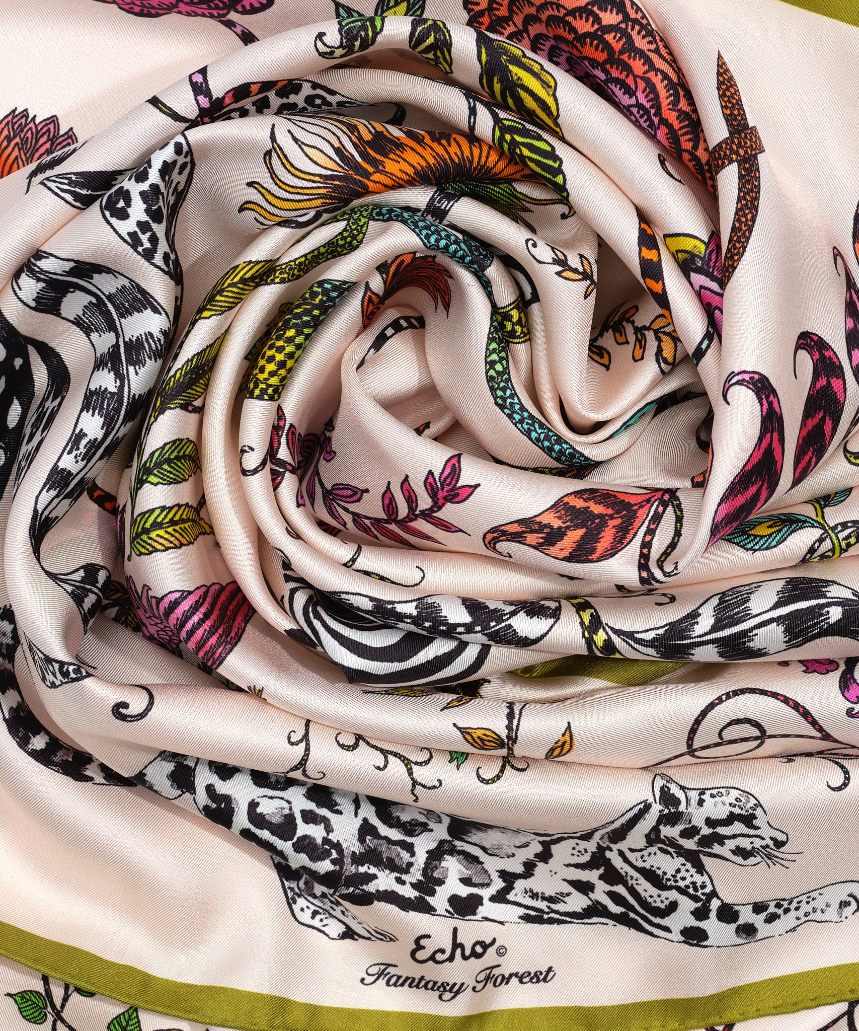 Silk scarf crepe forest ferns unique painted long smaller wearable art outlet morgansilk scarves