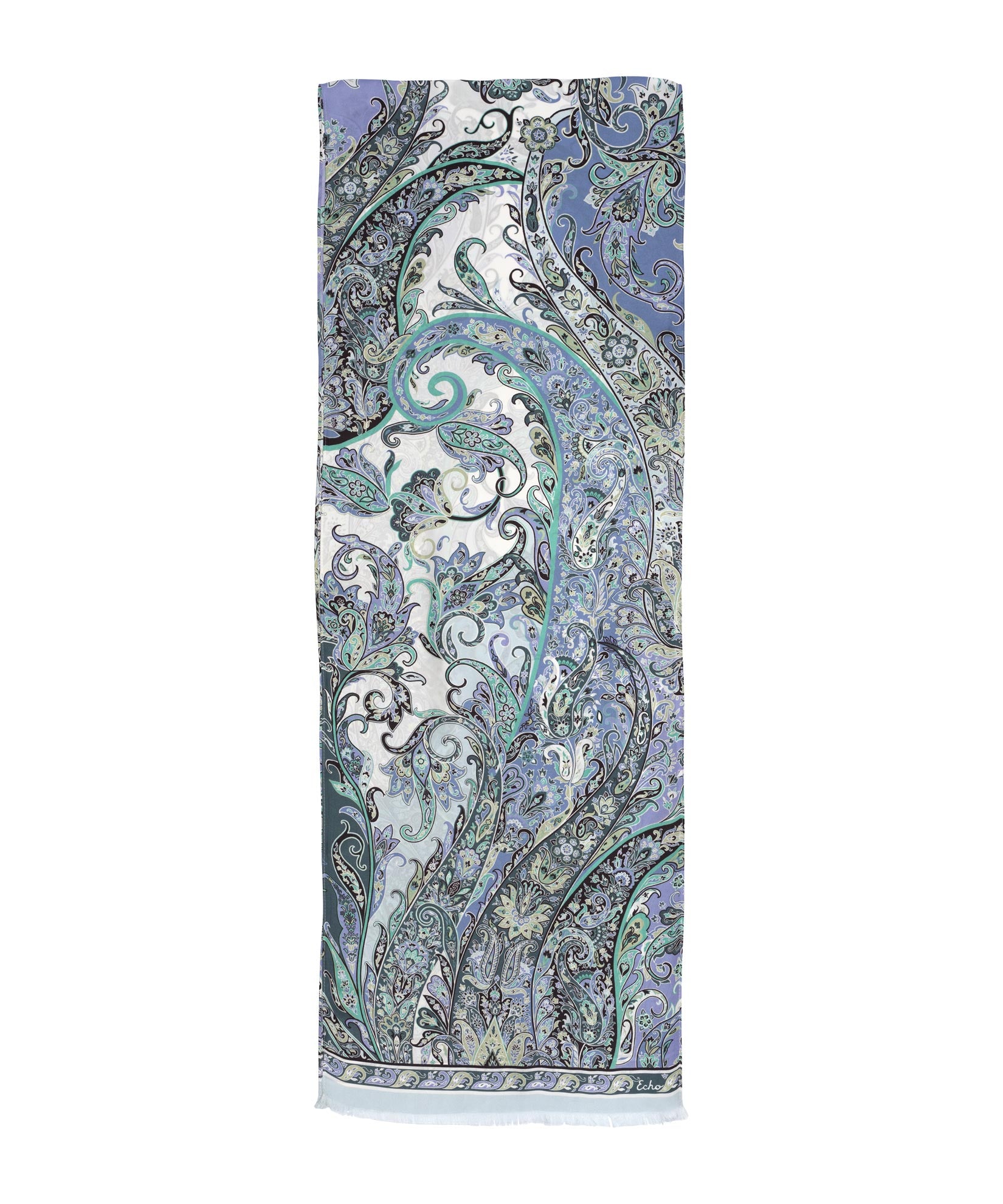 Manor Paisley Oblong Scarf in Blue Dusk