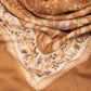 Vintage Decorative Floral Square Scarf in color vicuna