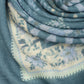 Vintage Decorative Floral Square Scarf in color blue dusk