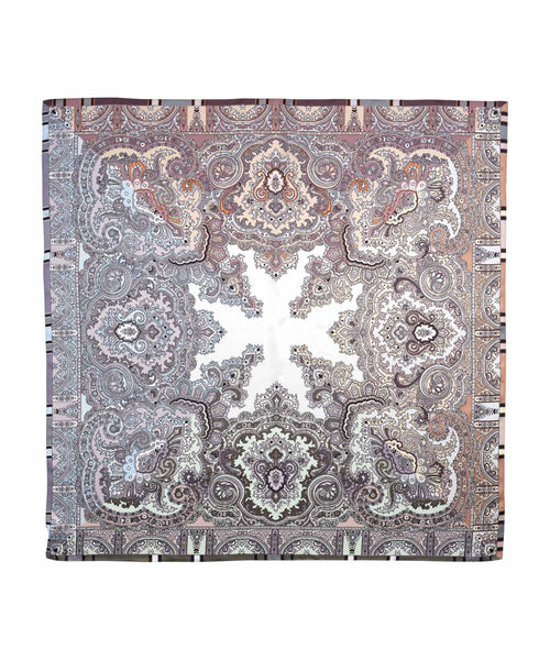 Square Scarf | Colorblock Paisley Scarf | Echo