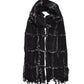 Faux Fur Plaid Wrap in color Black