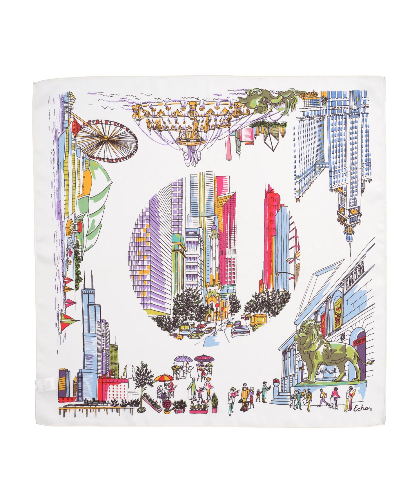 City Hopping Silk Bandana in color Vanilla