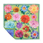 Dahlias In Bloom 23" Silk Square Scarf in color sky blue