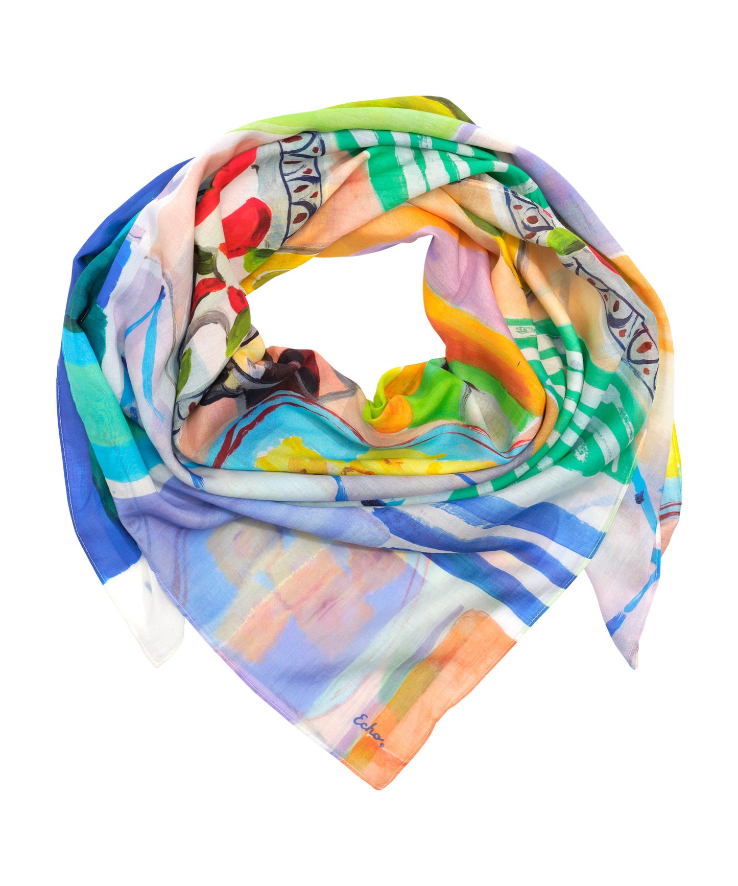 Veranda Oversized Square Scarf in multi