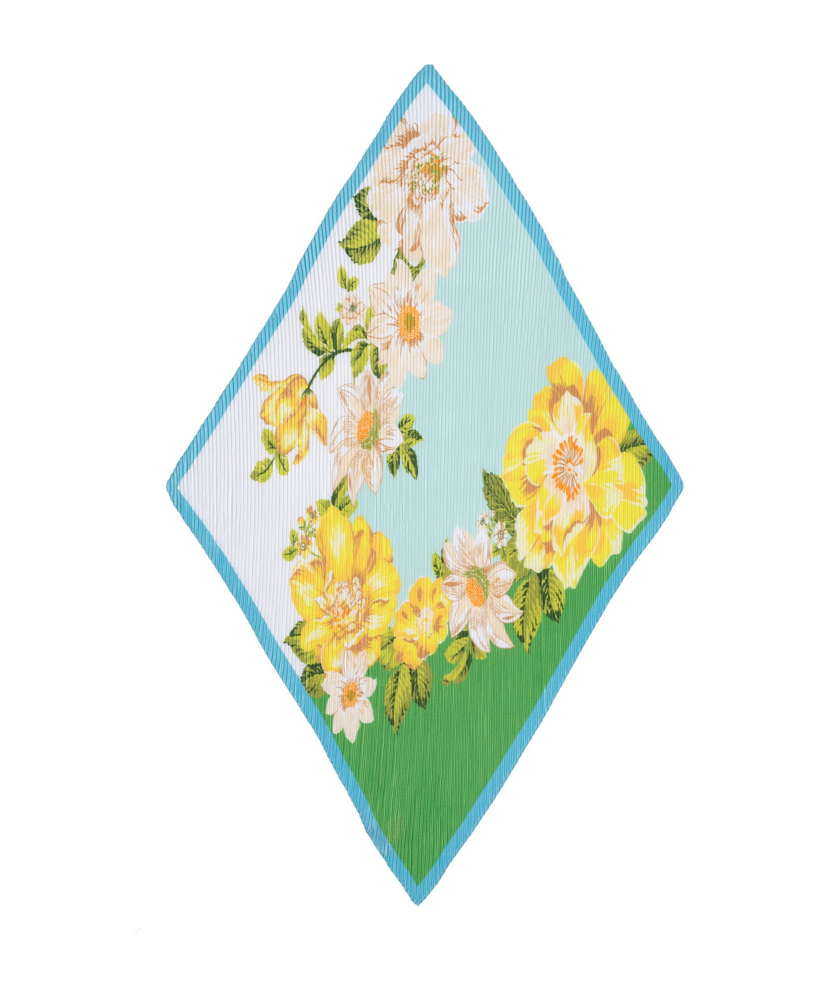 Sunshine Garden Pleated Diamond Scarf in color sky blue