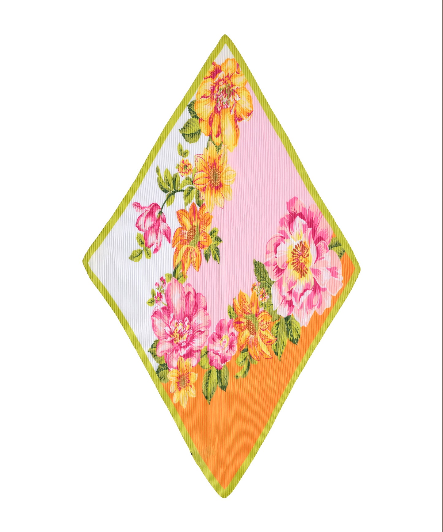 Sunshine Garden Pleated Diamond Scarf in color peony