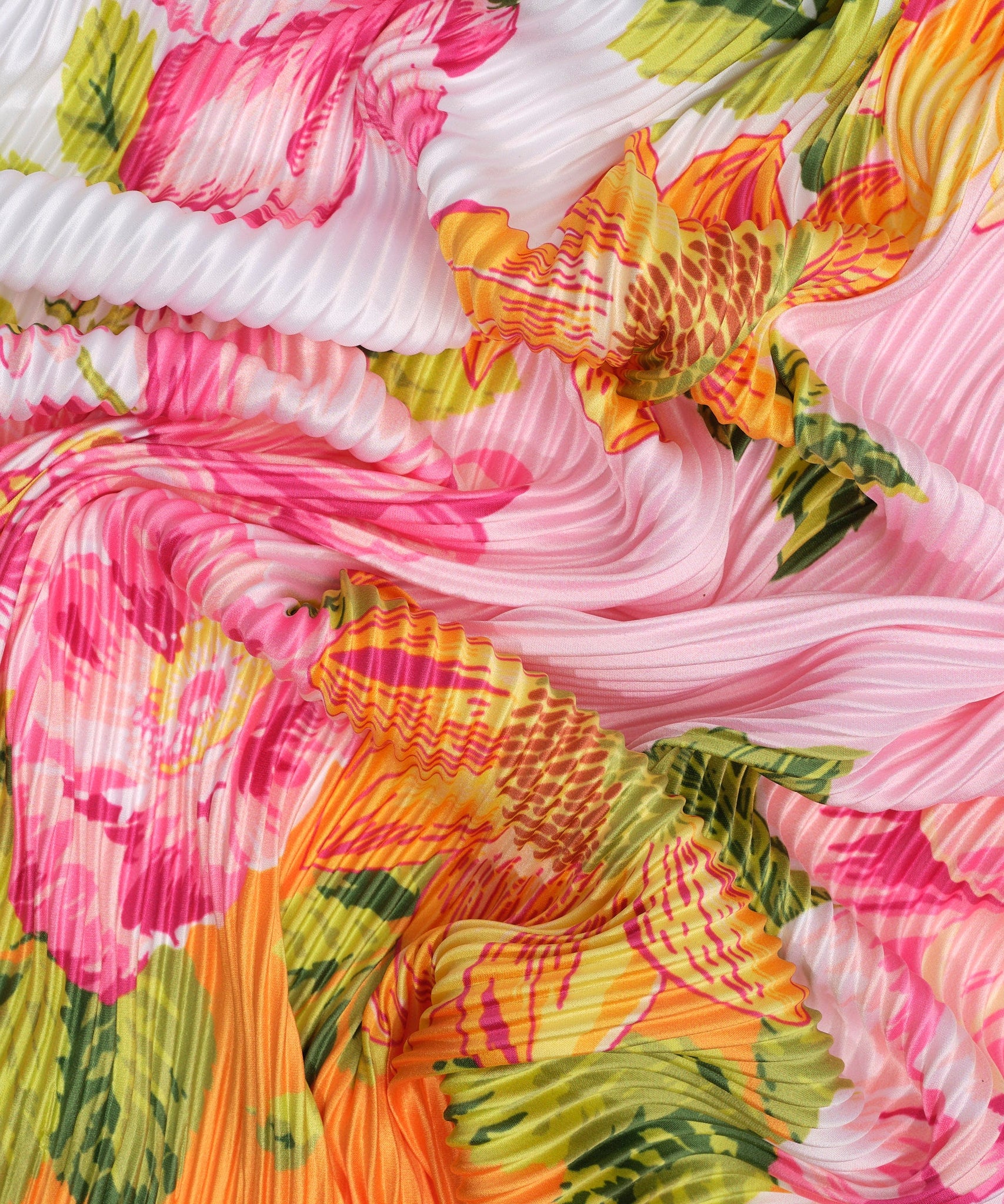 Sunshine Garden Pleated Diamond Scarf in color peony