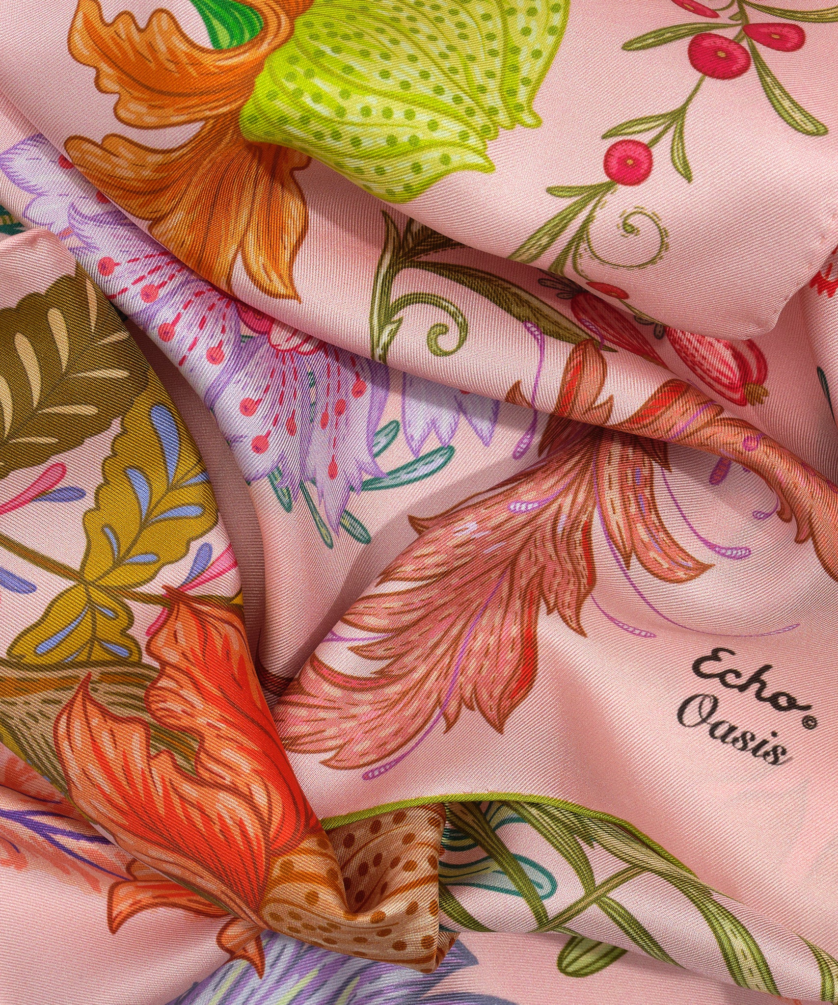 Oasis Silk Oblong Scarf in color peony