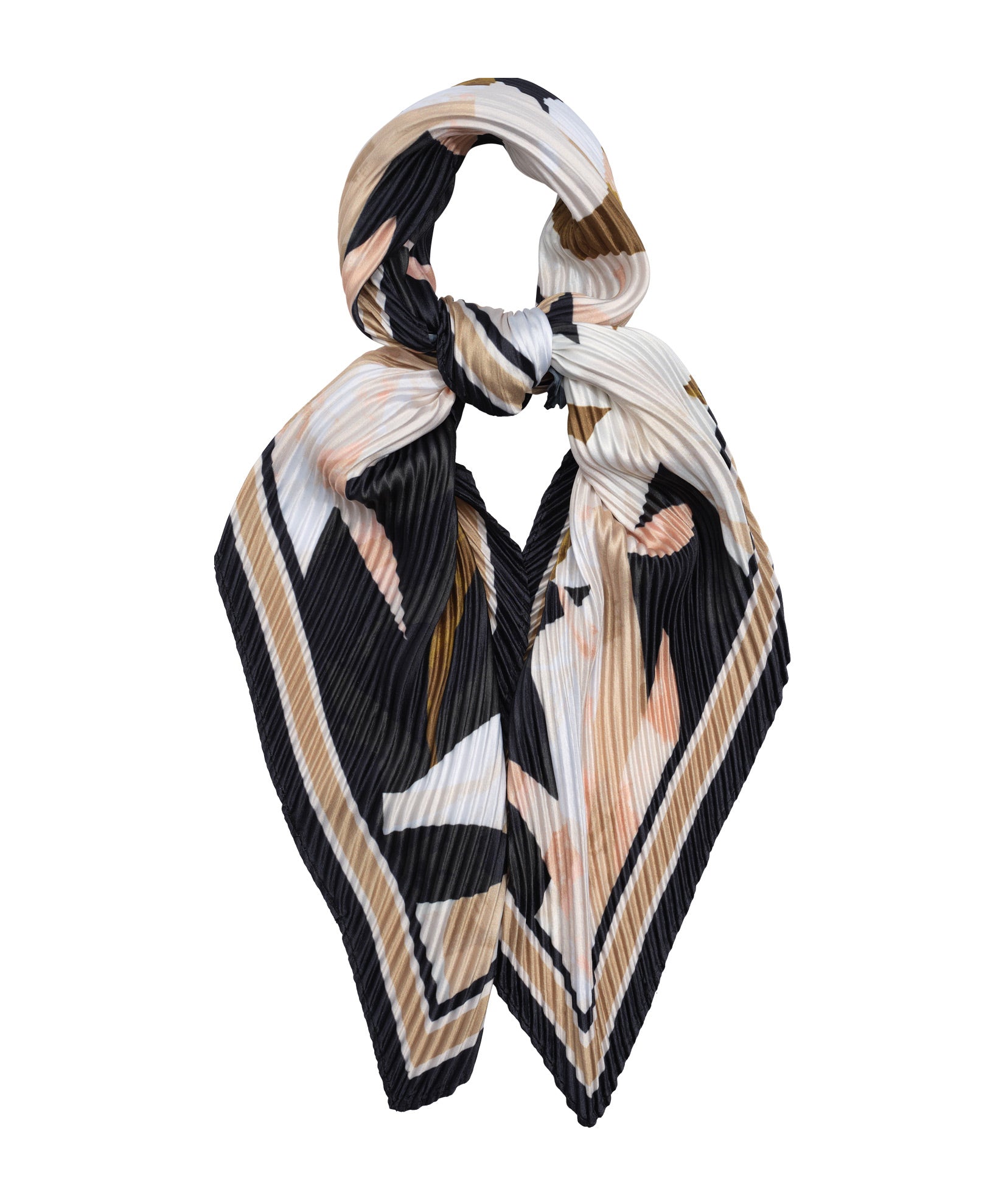 Paper Palms Pleated Diamond Scarf in color black