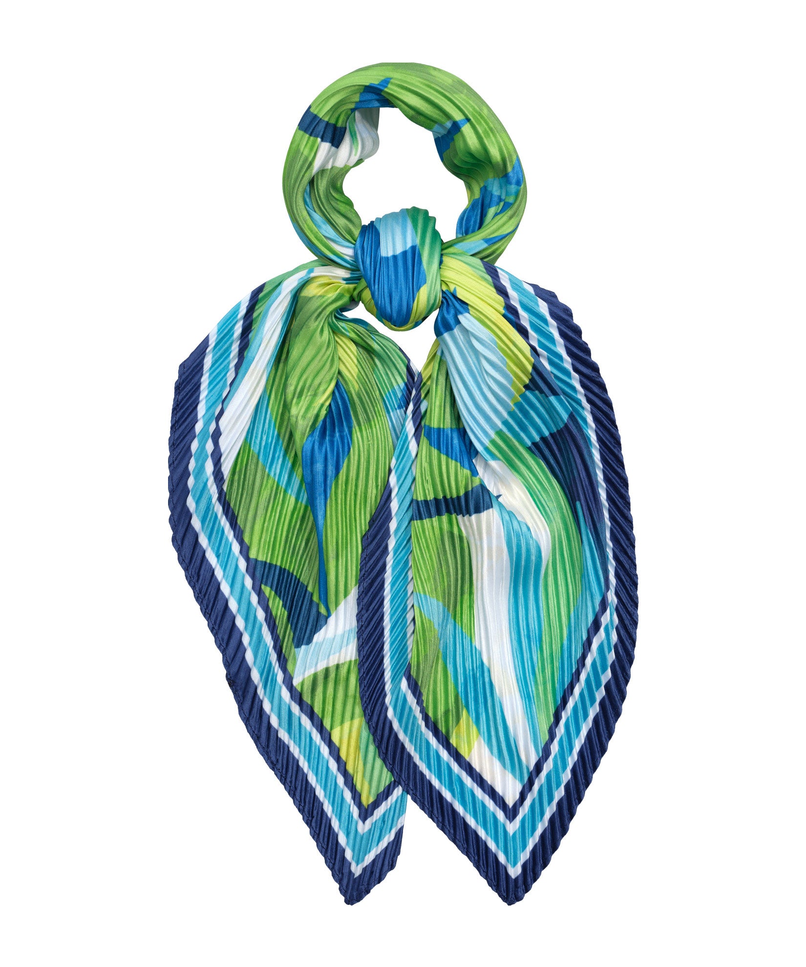 Paper Palms Pleated Diamond Scarf in color leaf green