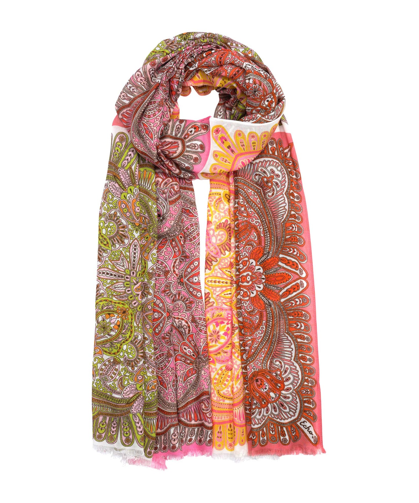 Patchwork Tile Wrap in color guava