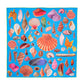 Sea Treasures 35" Silk Square Scarf in color Hawaiian Ocean