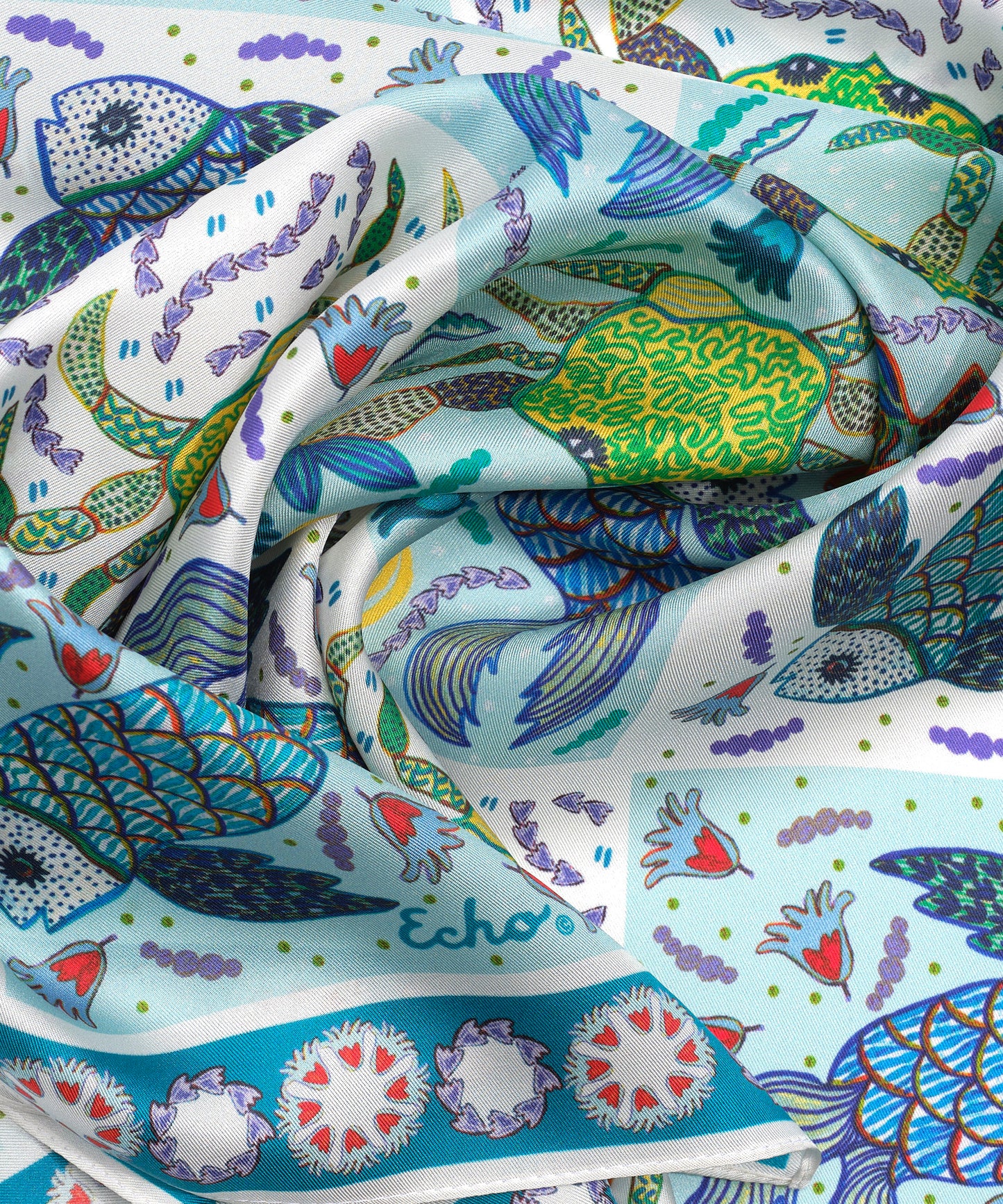 Crabby Silk Bandana in color turquoise