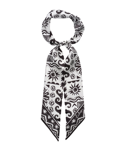 Sun And Surf Silk Ribbon Scarf in color black