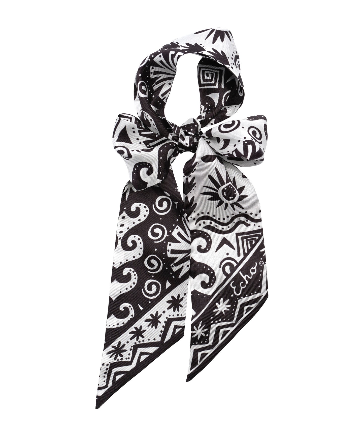 Sun And Surf Silk Ribbon Scarf in color black