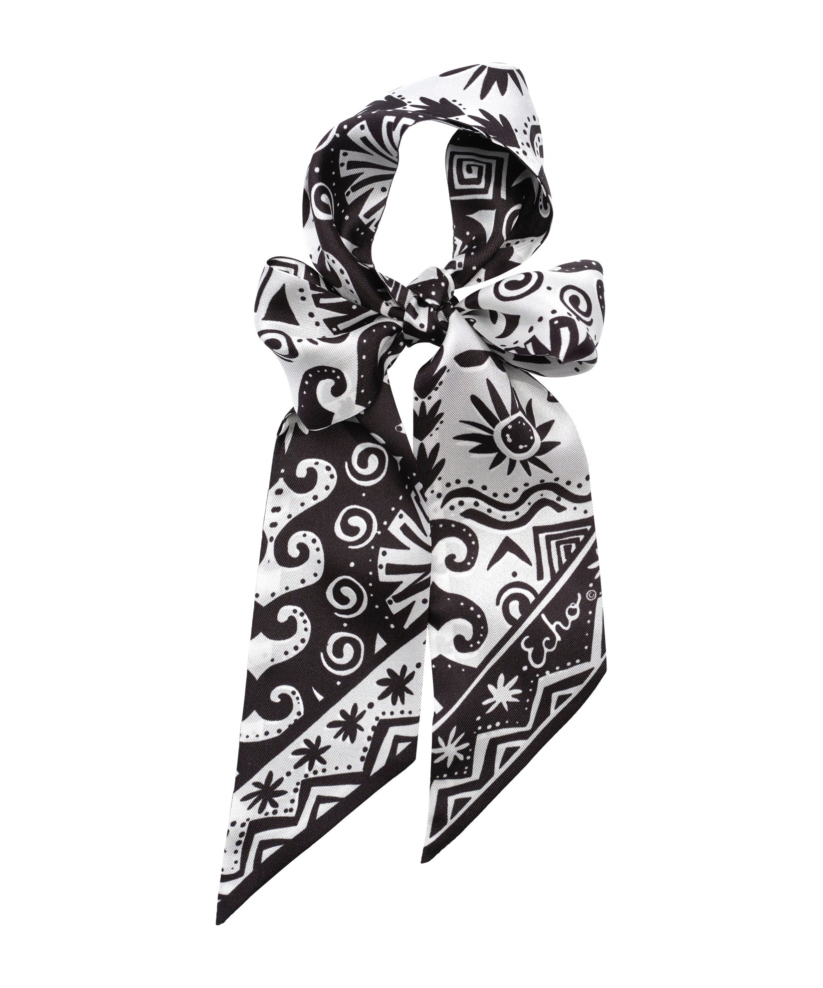 Sun And Surf Silk Ribbon Scarf in color black