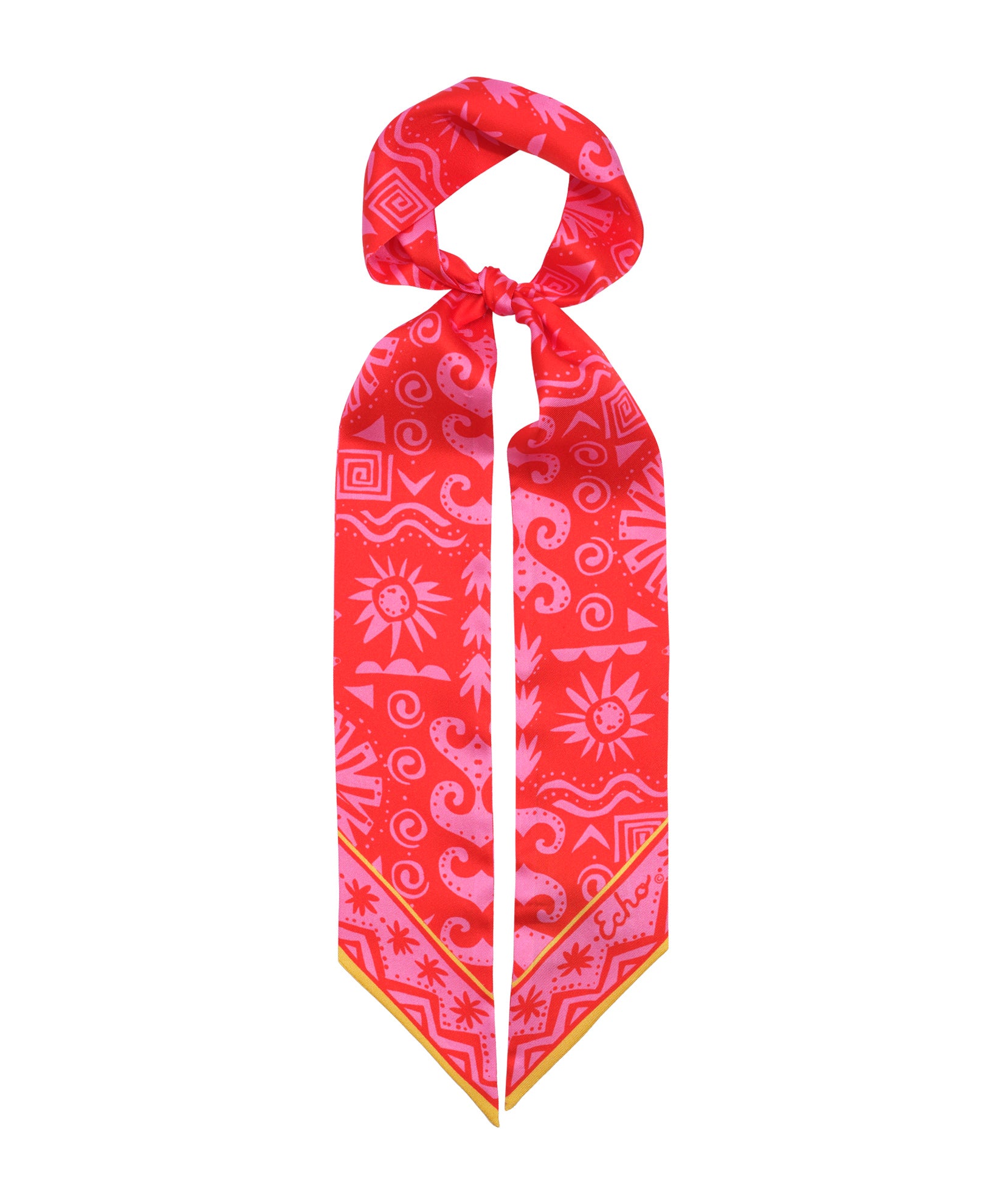 Sun And Surf Silk Ribbon Scarf in color pink lemonade