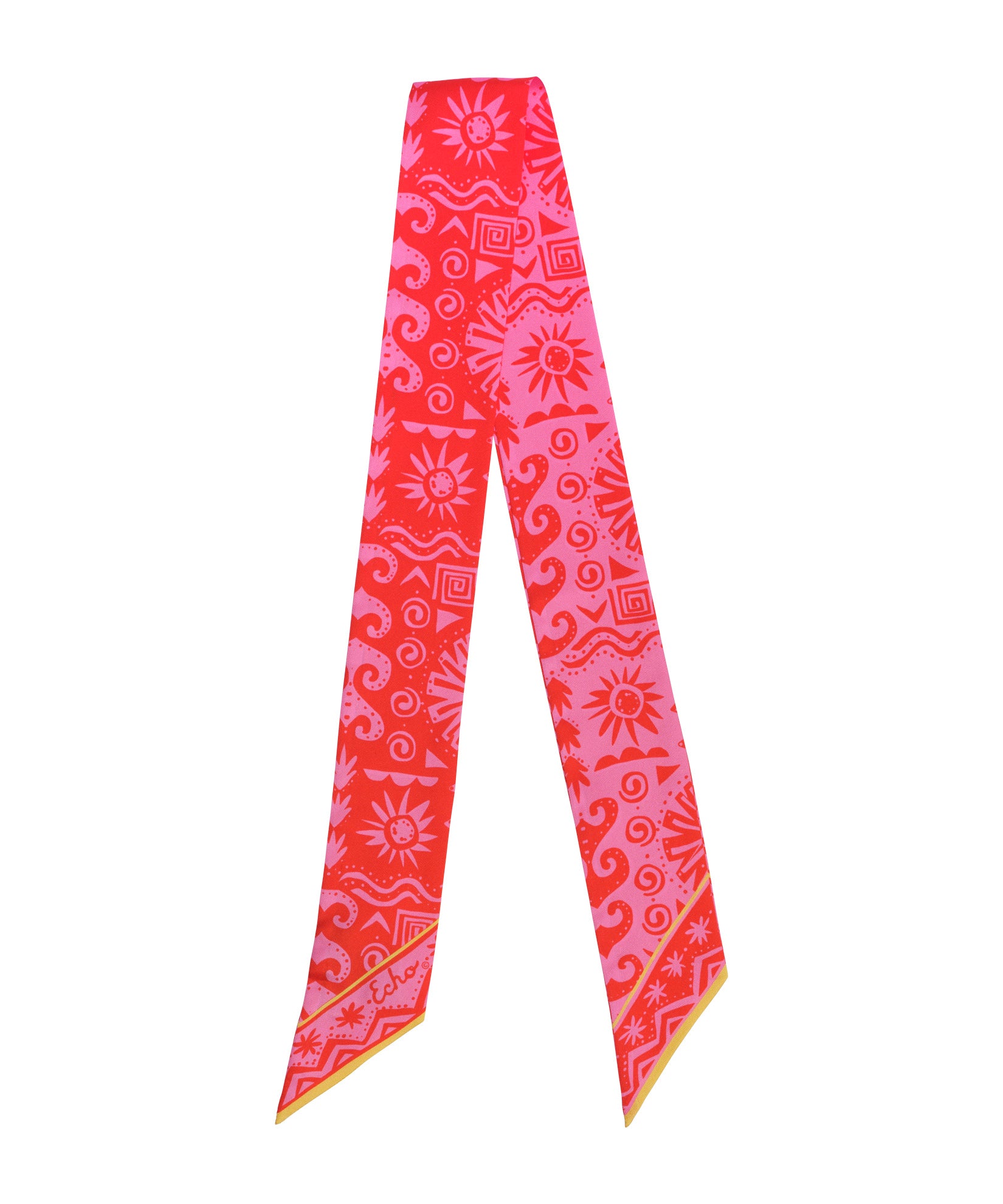 Sun And Surf Silk Ribbon Scarf in color pink lemonade