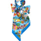 Positano Silk Ribbon Scarf in color vista blue