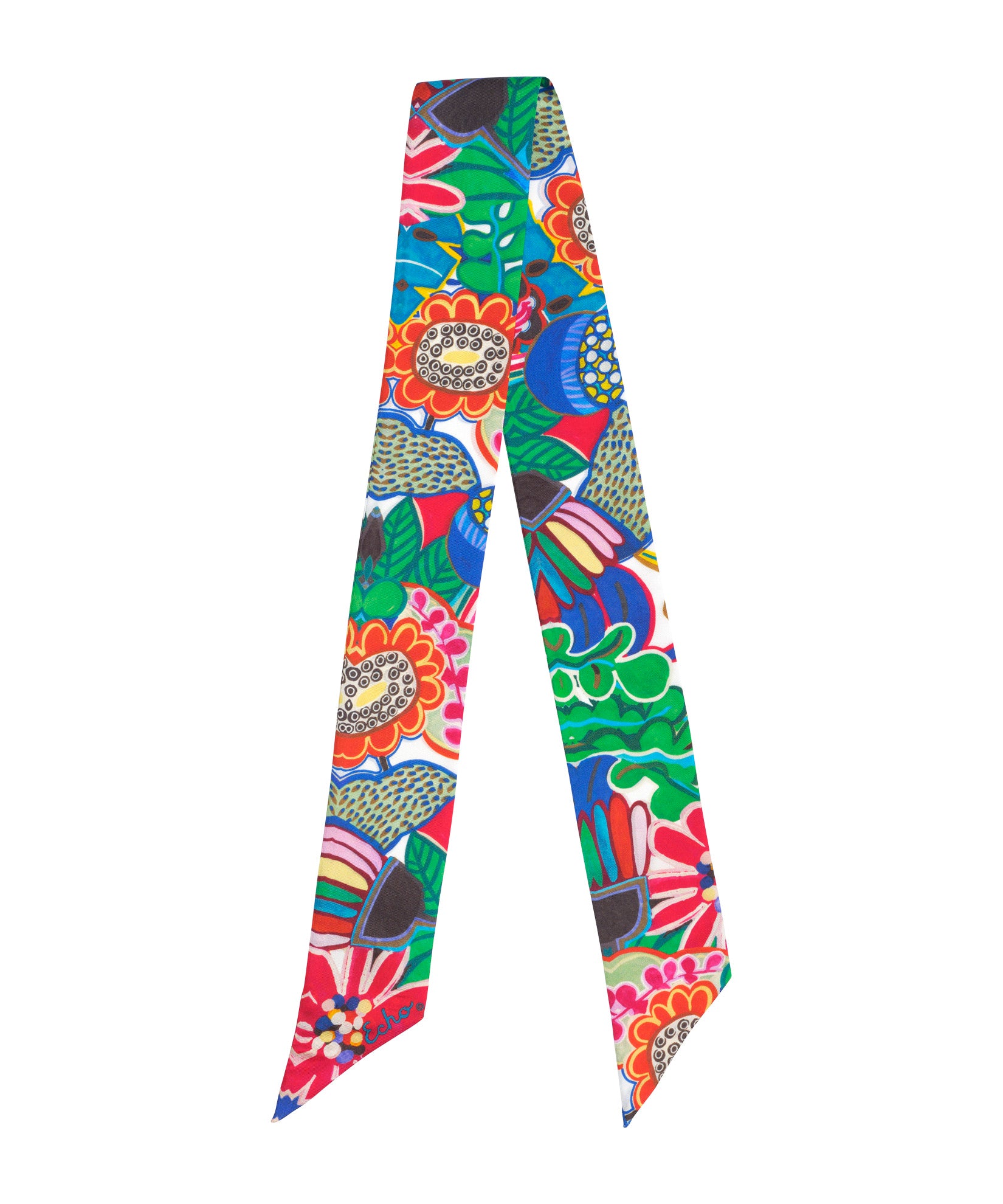 Celebration Floral Silk Ribbon Scarf in multi