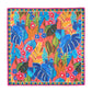 Rainforest 35" Silk Square Scarf in color orange poppy