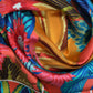 Rainforest 35" Silk Square Scarf in color orange poppy