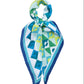 Mosaic Geo Pleated Diamond Scarf in color aqua