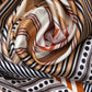 Stripe Vortex 35" Silk Square Scarf in color starfish