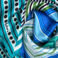 Stripe Vortex 35" Silk Square Scarf in color Hawaiian Ocean