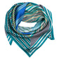 Stripe Vortex 35" Silk Square Scarf in color Hawaiian Ocean