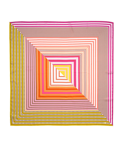 Stripe Vortex 35" Silk Square Scarf