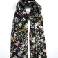 Spring Unfolding Silk Oblong Scarf in color black