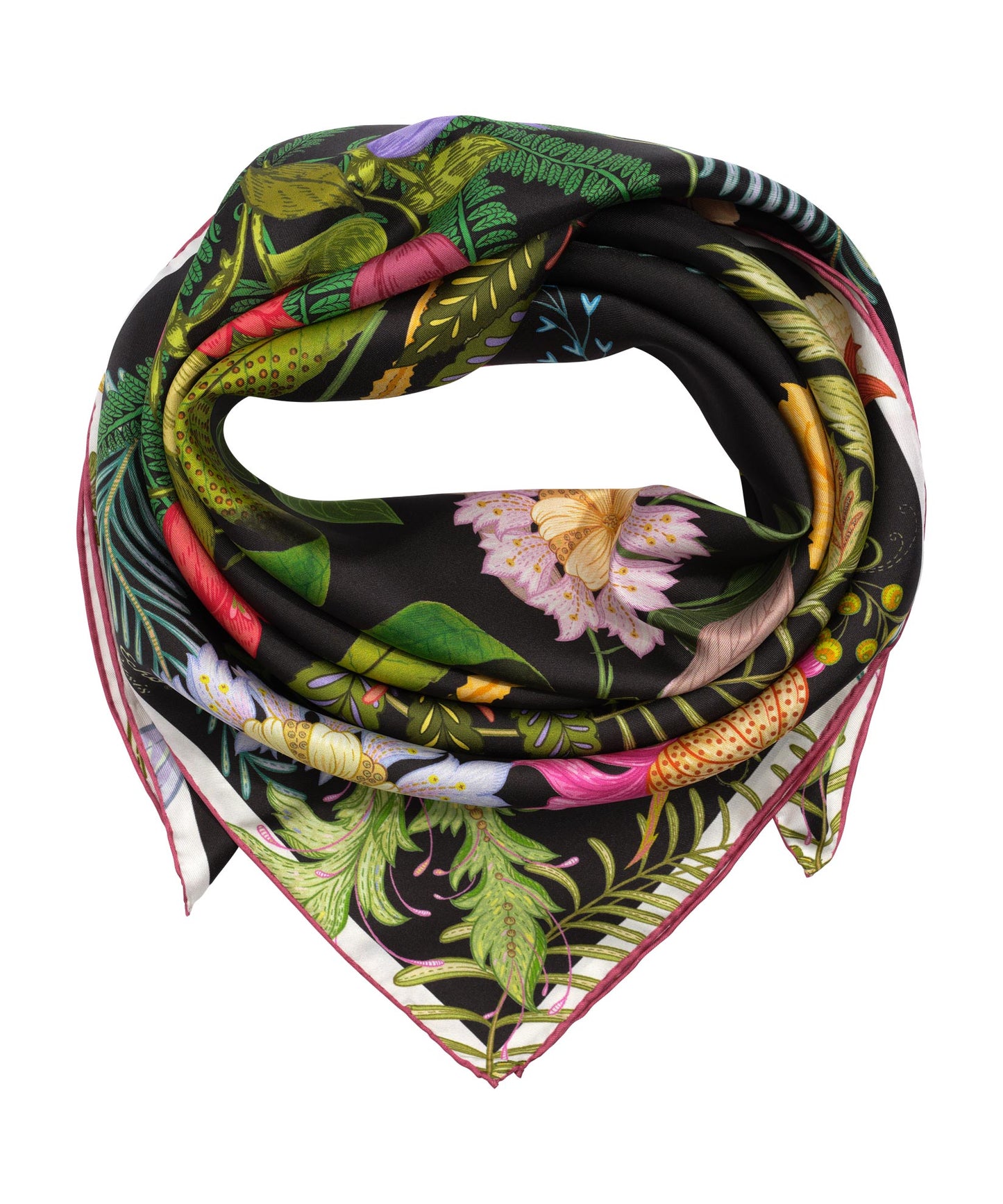 Oasis 35" Silk Square Scarf in color black