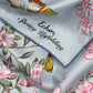 Spring Unfolding 35" Silk Square Scarf in sky blue