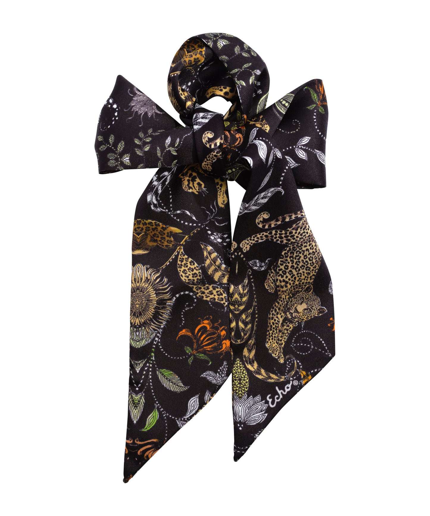 Big Stretch Ribbon Scarf in color black