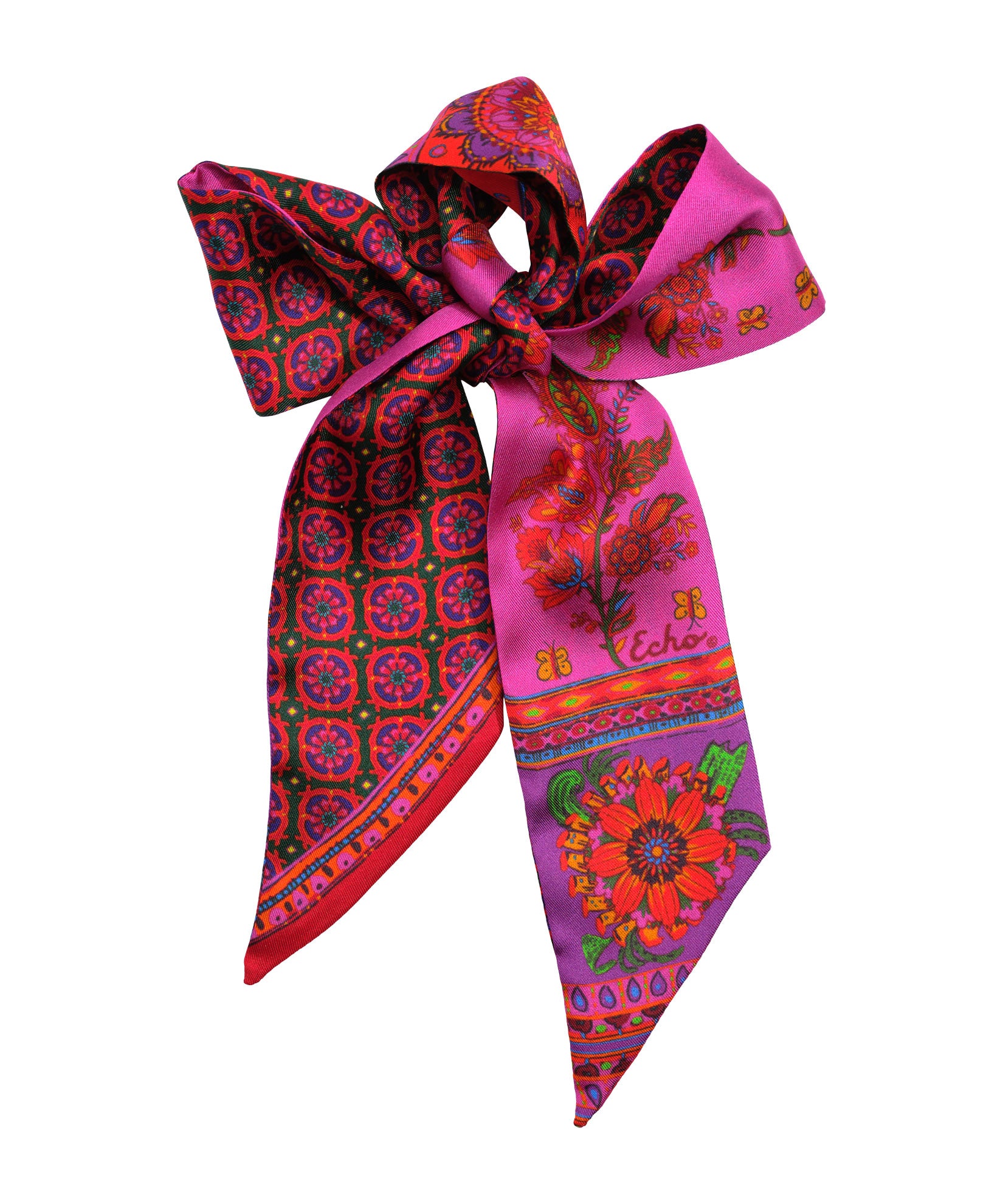 Mosaic Tile Ribbon Scarf in color port