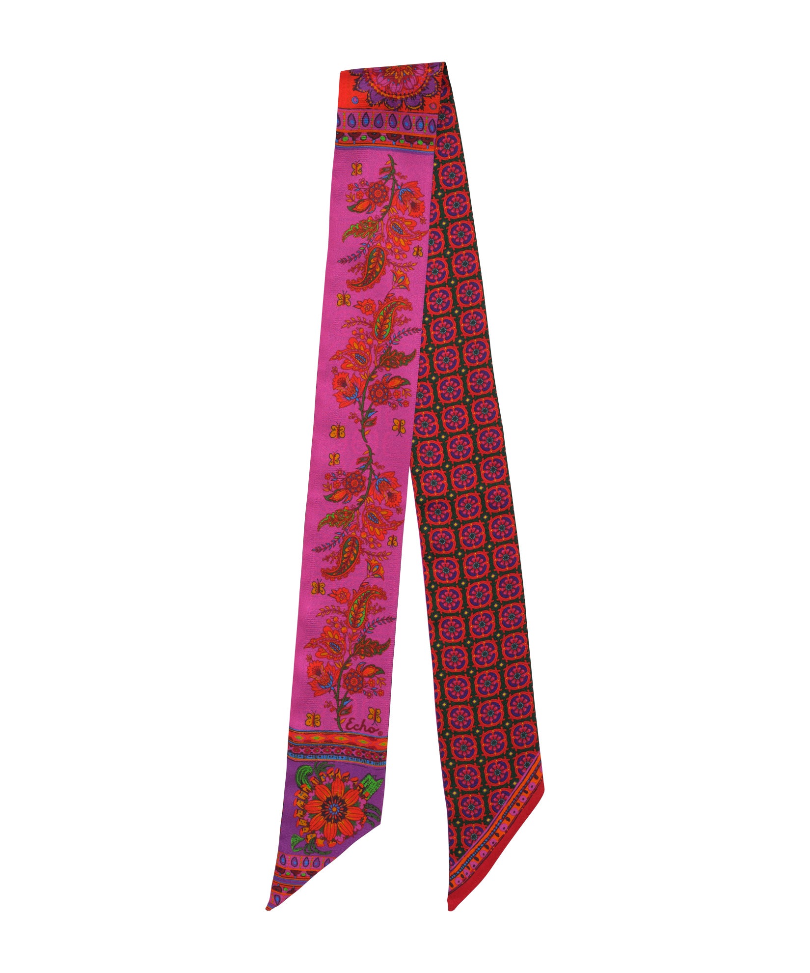 Mosaic Tile Ribbon Scarf in color port