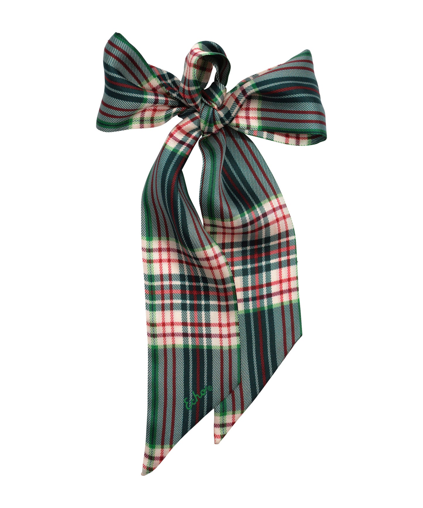 Plaid Ribbon Scarf in color juniper