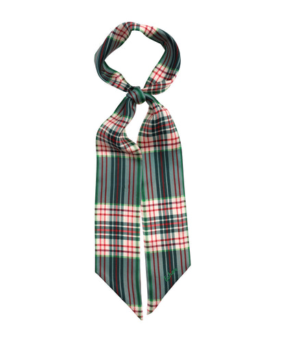 Plaid Silk Ribbon Scarf