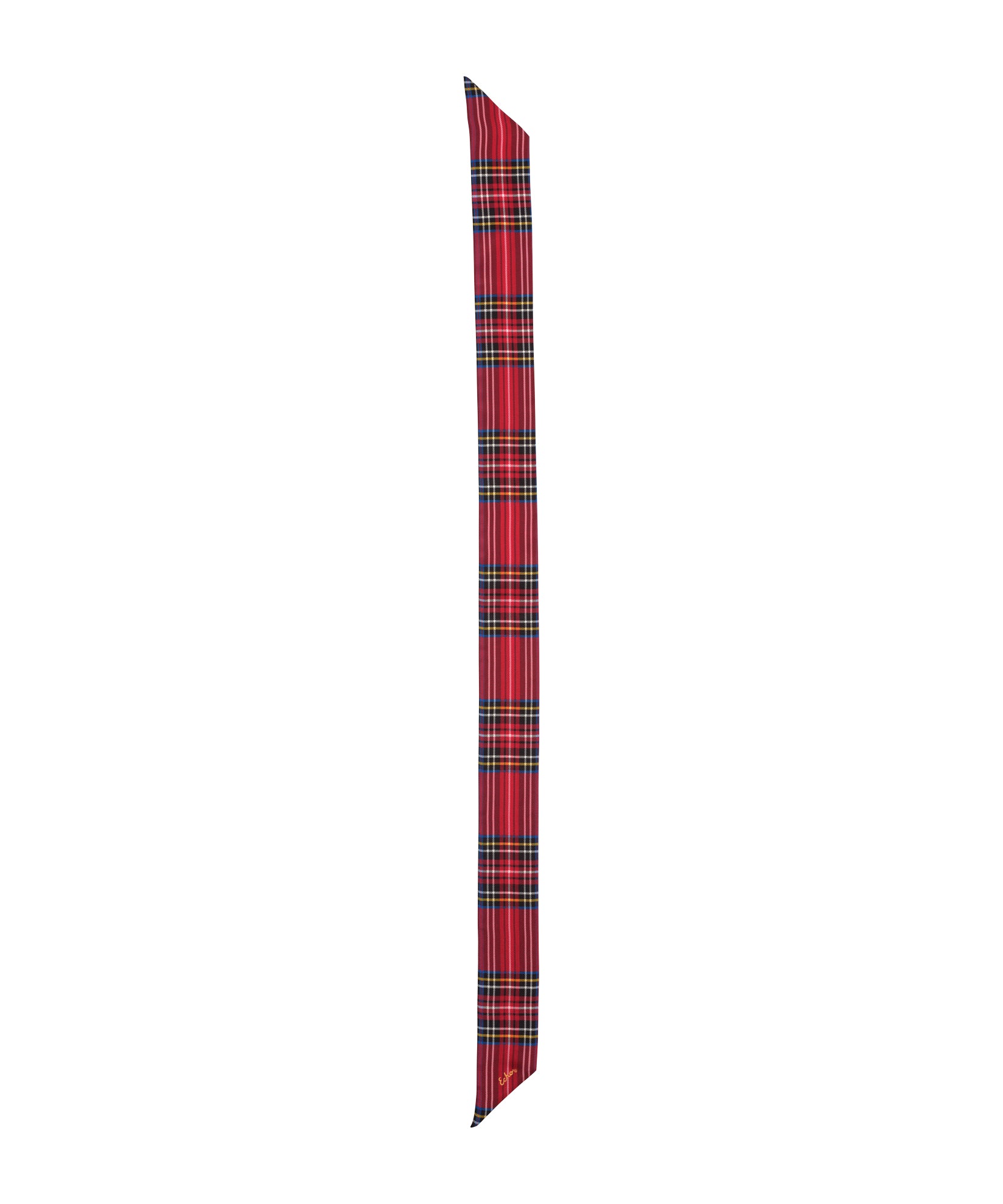 Plaid Ribbon Scarf in color cherry