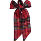 Plaid Ribbon Scarf in color cherry