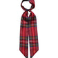 Plaid Ribbon Scarf in color cherry